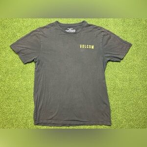 Volcom Charcoal Gray Tee with Yellow Logo
